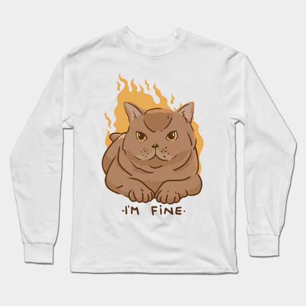 Im Fine Cat  P R t shirt Long Sleeve T-Shirt by LindenDesigns